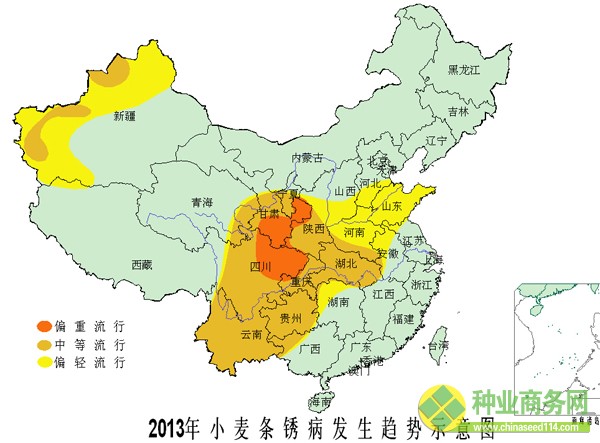 2013年全国小麦重大病虫害发生趋势预报