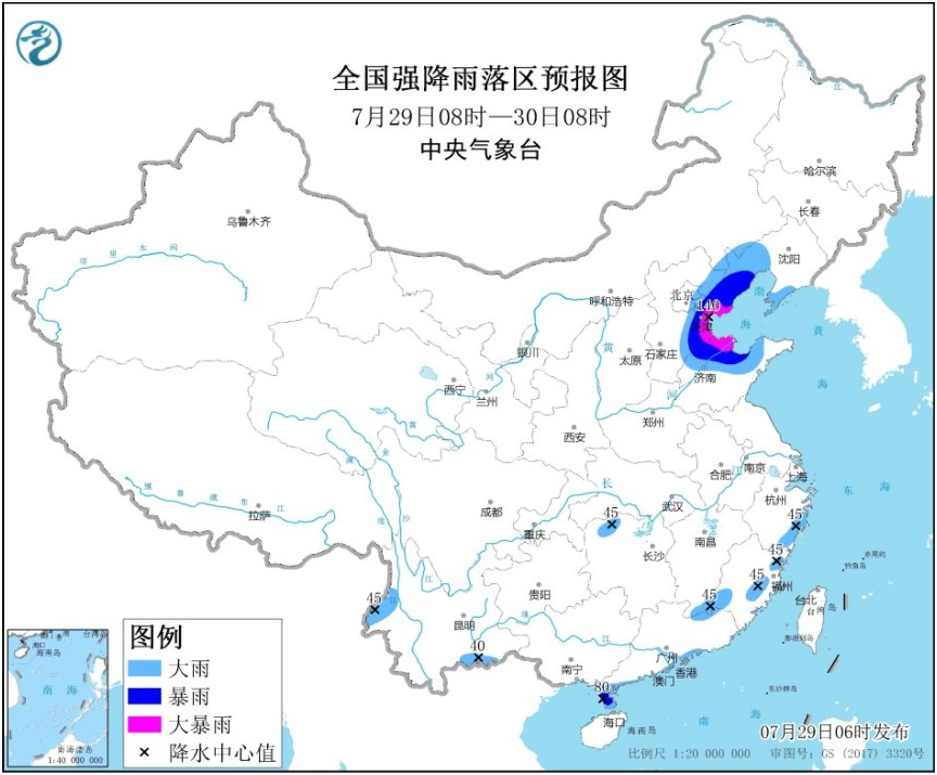 暴雨黄色预警 华北东北等地将有较强降水